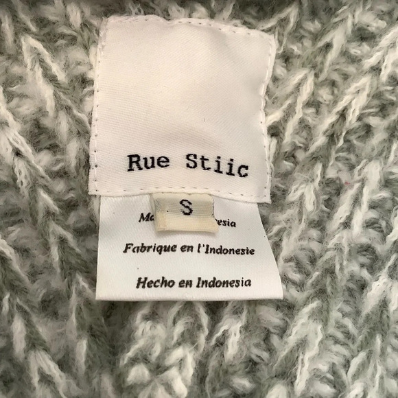 Rue Stiic Grey V-Neck Textured Sweater Sz-S - Picture 6 of 7